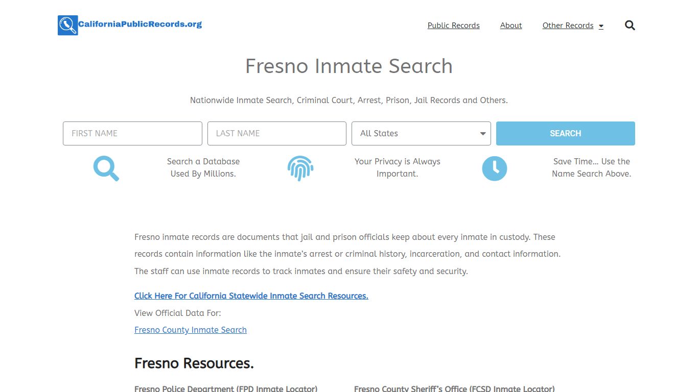 Fresno Inmate Search - Current & Past FPD CA Jail Records